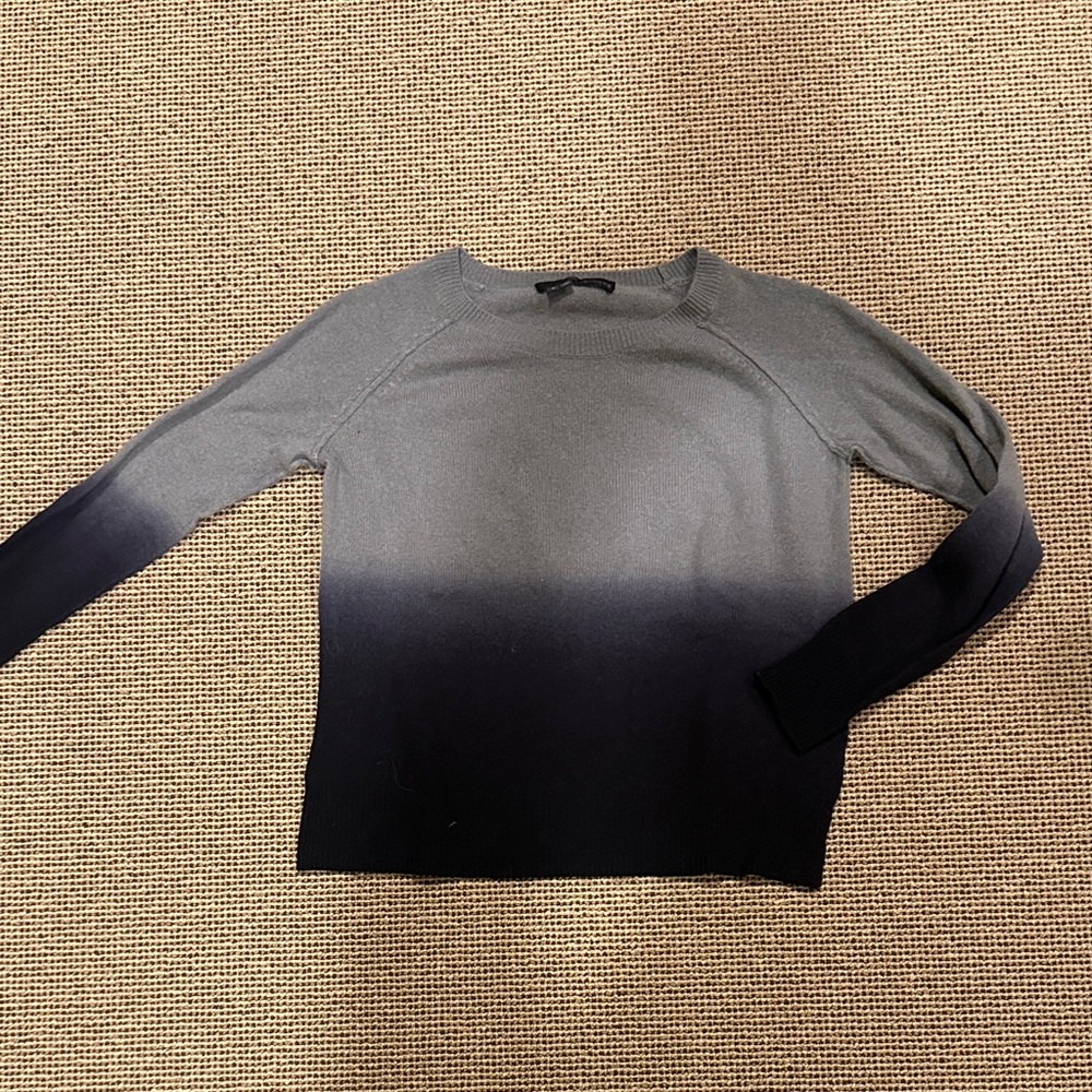 360 Cashmere Two-Tone Gray Sweater